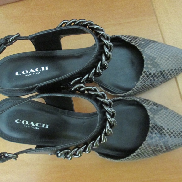 Coach Garland Snakeskin Heels - Size 8 - Picture 3 of 7